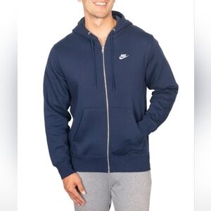 New!! Nike Men’s Full Zip Club Hoodie Navy Blue Color Select Size NWT!